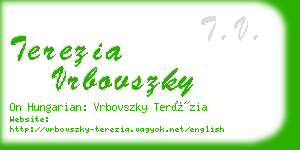 terezia vrbovszky business card